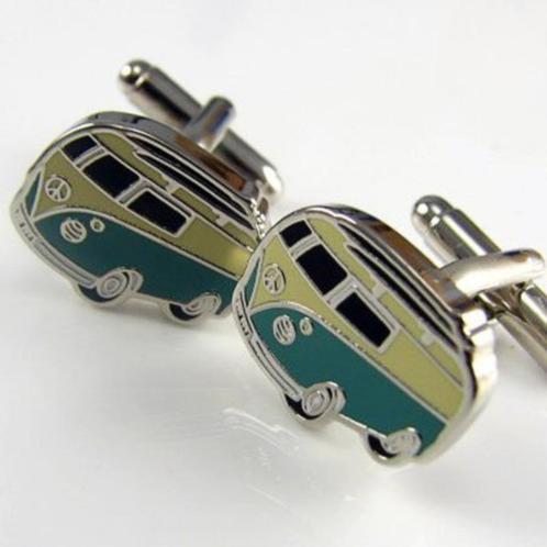 VW Volkswagen camper busje zilverkleurige manchetknopen, Sieraden, Tassen en Uiterlijk, Manchetknopen, Nieuw, Overige materialen