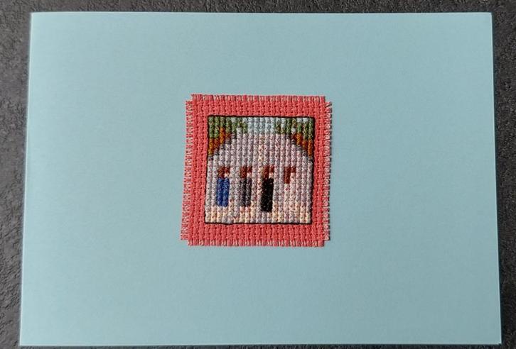 kaart met geborduurde hoes Abbey Road, Beatles (1814), Hobby en Vrije tijd, Kaarten | Zelfgemaakt, Nieuw, Overige thema's, Ophalen of Verzenden