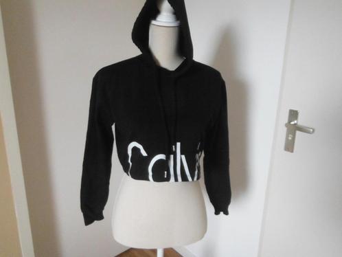 leuke nieuwe zwarte cropped (sport) hoodie CK , mt S/M, Kleding | Dames, Truien en Vesten, Nieuw, Maat 36 (S), Zwart, Verzenden