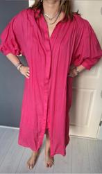 Fuchsia jurk 100% katoen met onderjurkje erbij, Maat 38/40 (M), Ophalen of Verzenden, Onder de knie, Roze