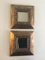 2 mooie kleine spiegels, Antiek en Kunst, Antiek | Spiegels, Minder dan 100 cm, Minder dan 50 cm, Ophalen, Vierkant
