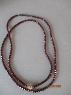 Granaat ketting met 14 krt gouden slotje 115 cm lang, Ophalen of Verzenden, Goud
