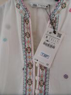 ZARA India Cotton lange witte jurk/borduursels. Maat S, Kleding | Dames, Jurken, Nieuw, Zara, Ophalen of Verzenden, Onder de knie