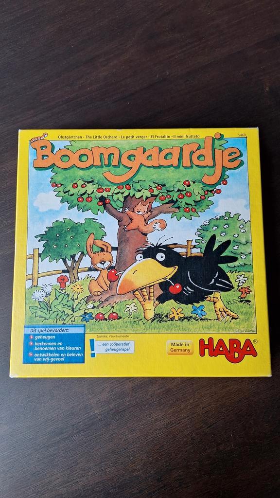 Boomgaardje Haba Kinderspel, Hobby en Vrije tijd, Gezelschapsspellen | Bordspellen, Zo goed als nieuw, Een of twee spelers, Drie of vier spelers