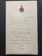 Menukaart 1927 Koninklijk Ontbijt Chateau de Laeken Brussel, Verzamelen, Foto's en Prenten, Verzenden, Buitenland, Zo goed als nieuw