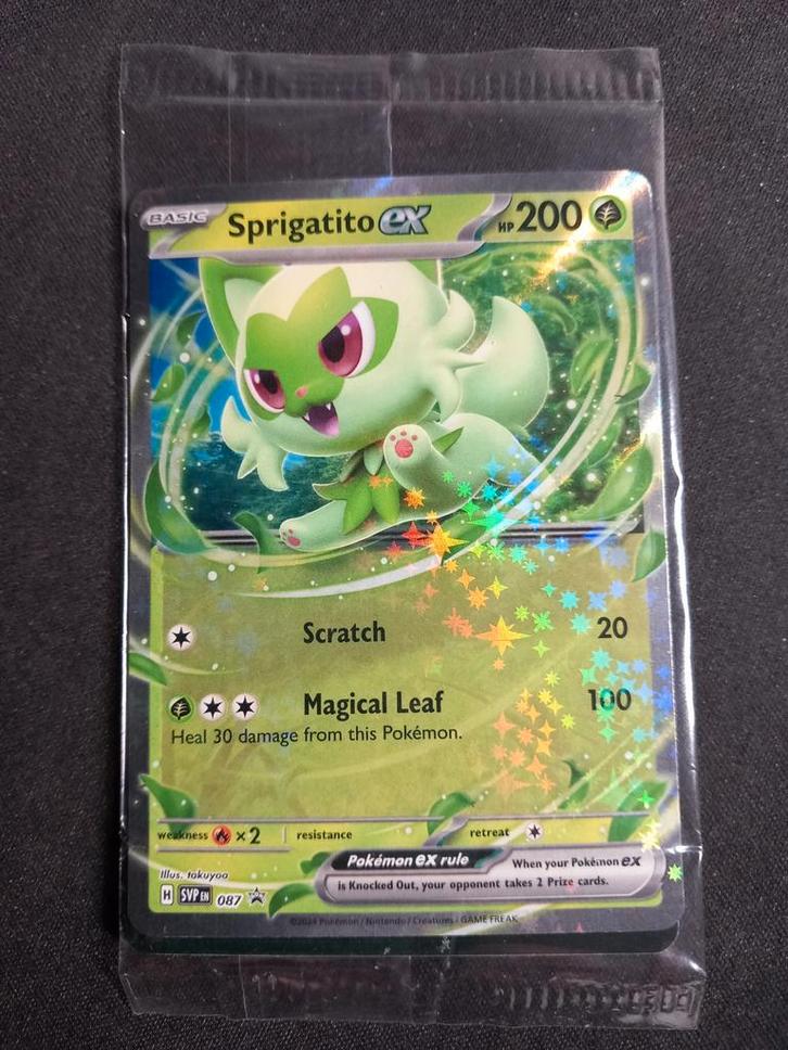 Pokemon Sprigatito ex SVP087 Black Star Promo NM Sealed, Hobby en Vrije tijd, Verzamelkaartspellen | Pokémon, Zo goed als nieuw