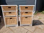 2 Nachtkastje met glazen plaatjes, Ophalen, Minder dan 45 cm, 55 tot 70 cm, Zo goed als nieuw