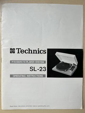 Technics SL-23 originele handleiding beschikbaar voor biedingen