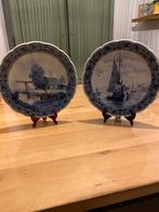 2x Delfts blauw wandbord 31 cm doorsnede, Ophalen of Verzenden