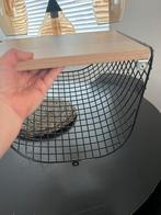 Plank met mand voor aan de muur, draadmand, wandplankje, Ophalen, Zo goed als nieuw, Rond, Riet