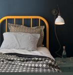 Spijlen bed, stalen bed, eenpersoons bed geel, Huis en Inrichting, Slaapkamer | Bedden, Ophalen, 90 cm, Eenpersoons, Zo goed als nieuw