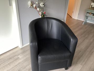 Top fauteuil, zwart dik leder. beschikbaar voor biedingen