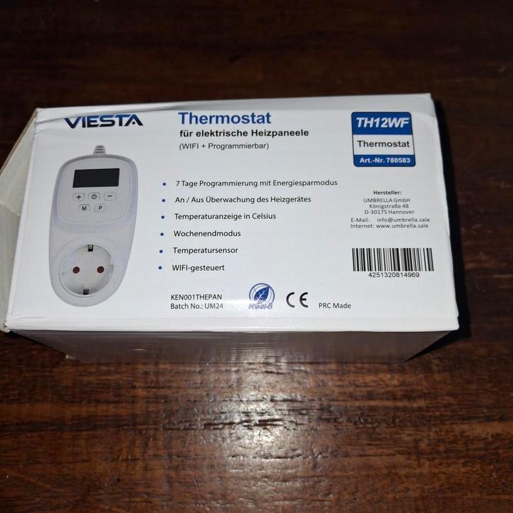 2 X Viesta WiFi Thermostaat voor Infrarood Paneel, Doe-het-zelf en Verbouw, Thermostaten, Ophalen of Verzenden