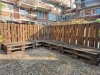 Pallets + 2 stalen plantenbakken, Tuin en Terras, Ophalen, Gebruikt, Rechthoekig, Hout