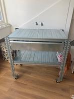 Industriële werkbank / aankleedtafel op wielen, Ophalen, Gebruikt, Industrieel