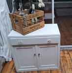 Brocante hout vintage wit kastje, Huis en Inrichting, Kasten | Overige, Ophalen, Gebruikt