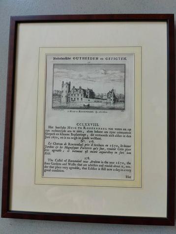 Kopergravure van kasteel Rozendaal beschikbaar voor biedingen