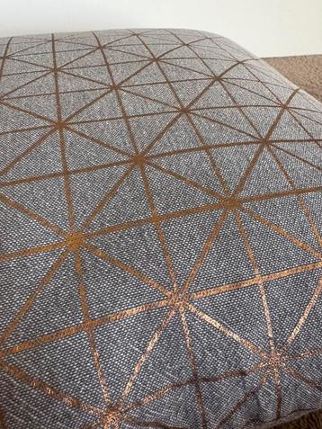 Blauw/ grijs kussentje met rosé gouden opdruk beschikbaar voor biedingen