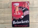 Reclamebord Heineken's Bier 20x30, Verzamelen, Merken en Reclamevoorwerpen, Ophalen of Verzenden, Zo goed als nieuw, Reclamebord