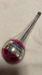 Vintage antieke kerstbal, leonisch draad roze, Diversen, Kerst, Ophalen of Verzenden, Zo goed als nieuw