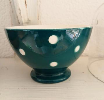 oude spoelkom Boch groen met stippen  beschikbaar voor biedingen