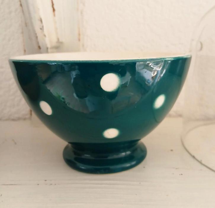 oude spoelkom Boch groen met stippen, Antiek en Kunst, Antiek | Servies los, Ophalen of Verzenden