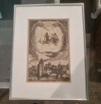 Gravure Kloveniersdoelen in Amsterdam, Antiek en Kunst, Kunst | Etsen en Gravures, Ophalen
