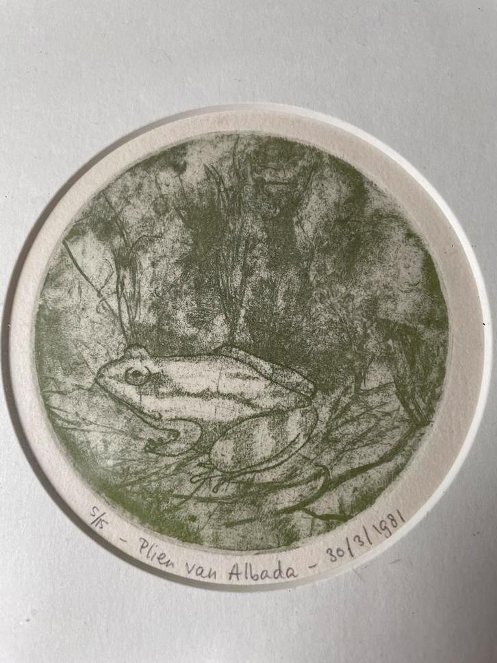 Plien van Albada - Kikker Ets, Antiek en Kunst, Kunst | Etsen en Gravures, Ophalen of Verzenden