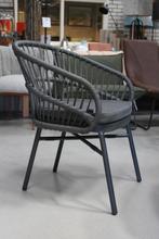 Partij mooie grijze tuinstoelen terrasstoel touw aluminium, Tuin en Terras, Ophalen, Nieuw