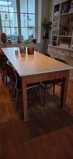 Retro Eetkamertafel 230x80 met bijpassende stoelen, Ophalen, 100 tot 150 cm, Landelijk, 150 tot 200 cm