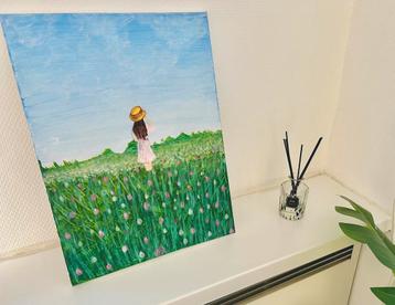Meisje in het Tulpensprookje– Origineel Schilderij op Canvas beschikbaar voor biedingen