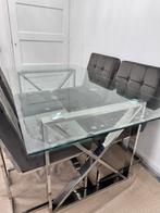 Luxe eettafel+stoelen, Huis en Inrichting, Tafels | Eettafels, Ophalen, Zo goed als nieuw, Rechthoekig, 50 tot 100 cm