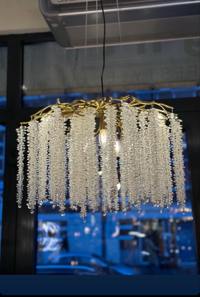 Kristallen Hanglamp - Elegant Design Vanaf €69, Huis en Inrichting, Lampen | Hanglampen, Nieuw, 75 cm of meer, Glas, Metaal, Overige materialen