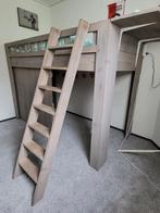 Hoogslaper steigerhout, Ophalen, Eenpersoons, Minder dan 160 cm, Zo goed als nieuw