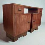 Antieke Art Deco Mahonie Nachtkastjes Set