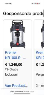Kremer KR100LS Stofzuiger - Nat/Droog - Nieuw, Ophalen, Stofzuiger, Nieuw, 2000 watt of meer