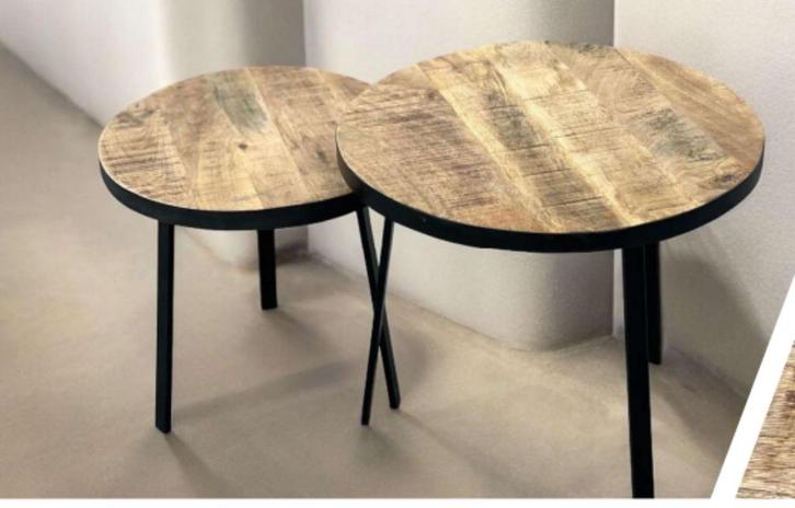 Mangohouten salontafelsets ( 9 modellen ) Nu voor € 109,- !!, Huis en Inrichting, Tafels | Salontafels, Nieuw, Minder dan 50 cm