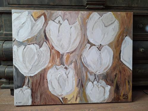 Schilderij tulpen, Huis en Inrichting, Woonaccessoires | Schilderijen, Tekeningen en Foto's, Nieuw, Schilderij, 50 tot 75 cm, 75 tot 100 cm