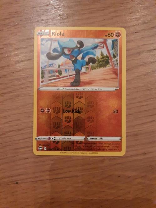 Pokemon kaart Riolu, Hobby en Vrije tijd, Verzamelkaartspellen | Pokémon, Zo goed als nieuw, Losse kaart, Ophalen of Verzenden