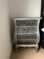 Barok zwart met zilver ladekastjes 2x 4 laden, Huis en Inrichting, Ophalen, Gebruikt, 50 tot 100 cm, 3 of 4 laden