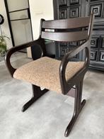 Mid century brutalist eetkamerstoelen bruin, Huis en Inrichting, Stoelen, Ophalen, Gebruikt, Mid century, Bruin