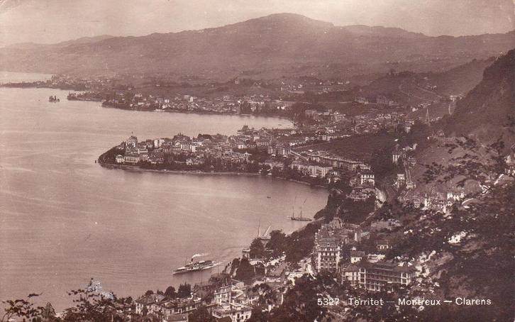 A347 Zwitserland - Territet Montreux Clarens - gel. 1922, Verzamelen, Ansichtkaarten | Buitenland, Gelopen, Overig Europa, 1920 tot 1940