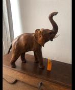 Vintage Leren Olifant Beeldje Handgemaakt Decoratie Object B, Ophalen of Verzenden