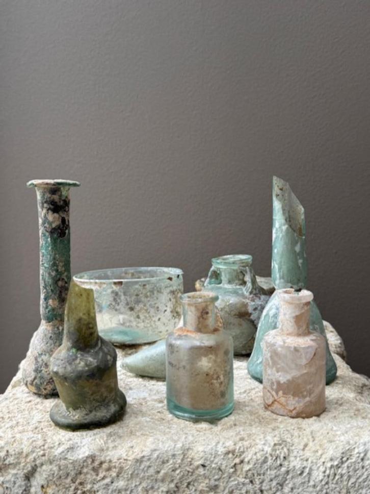 Lot bodemvondsten, Antiek en Kunst, Antiek | Glas en Kristal, Ophalen of Verzenden