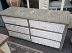 Rieten ladekast, Huis en Inrichting, Kasten | Ladekasten, Ophalen, Gebruikt, 50 tot 100 cm, 3 of 4 laden