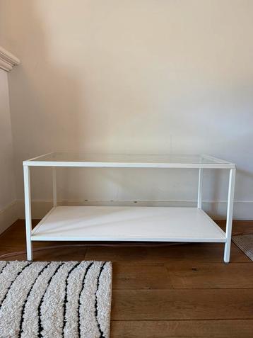 White glass coffee table