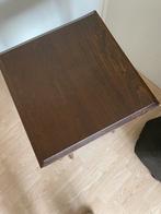 Hoog bij zet tafeltje van hout, Ophalen, Minder dan 55 cm, Gebruikt, Vierkant