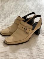 Vintage gave sandalen/ hak mt 40, Ophalen of Verzenden, Gedragen, Sandalen of Muiltjes