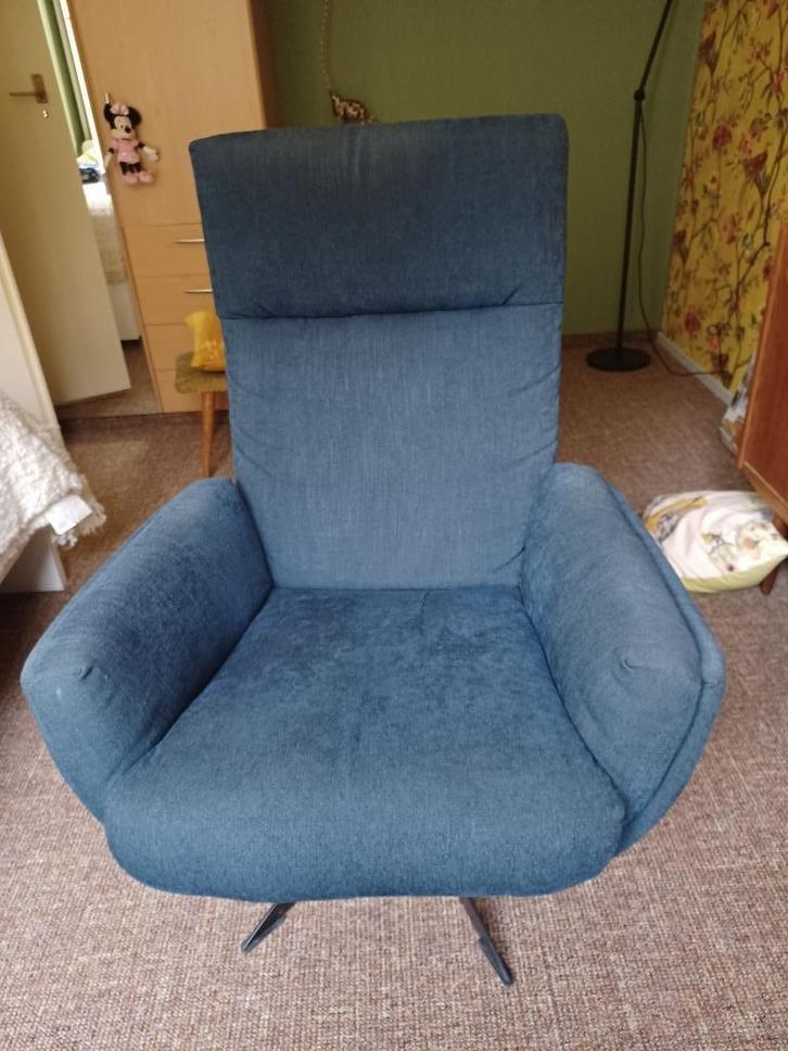 Stoel, Huis en Inrichting, Stoelen, Gebruikt, Eén, Stof, Blauw, Ophalen