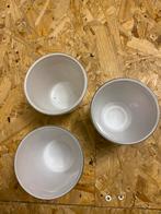 3 witte glaasjes waxinelichtjes houder, Huis en Inrichting, Woonaccessoires | Kandelaars en Kaarsen, Ophalen, Gebruikt, Overige materialen